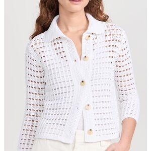 Vince Organic Cotton Open Button-Front Knit Cardigan